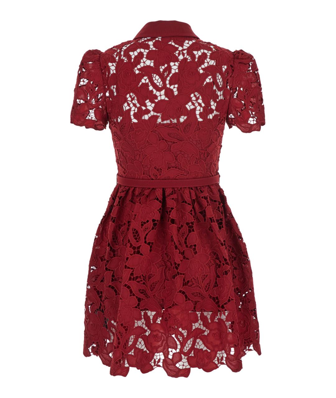 SELF-PORTRAIT Бордовое полиэстеровое платье, фото 2