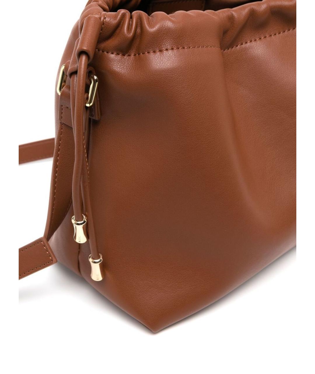 A.P.C. Коричневая сумка через плечо из искусственной кожи, фото 4