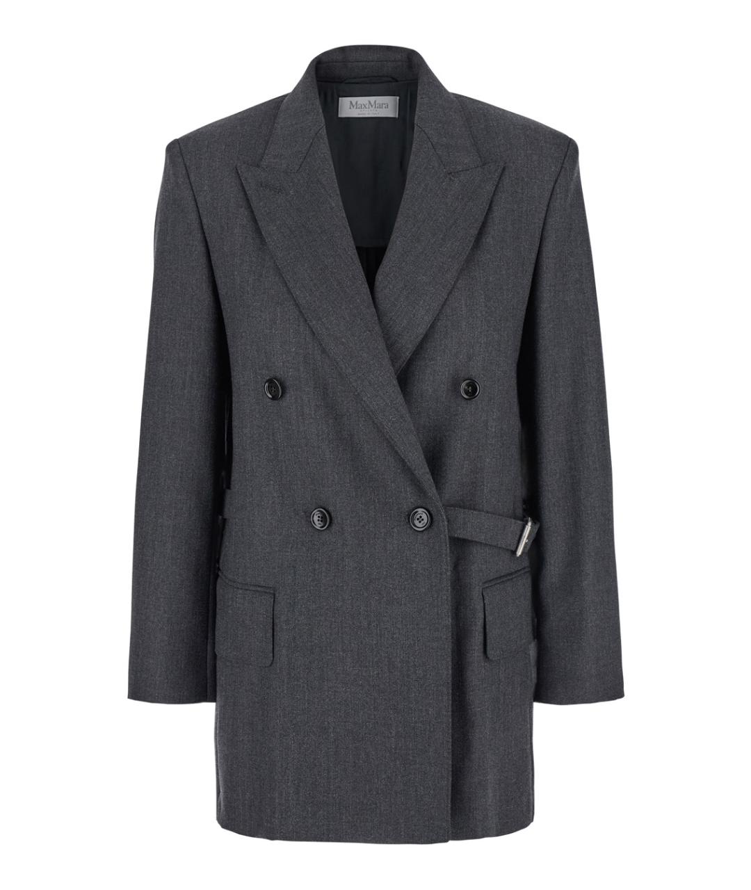 MAX MARA Серый шерстяной жакет/пиджак, фото 1