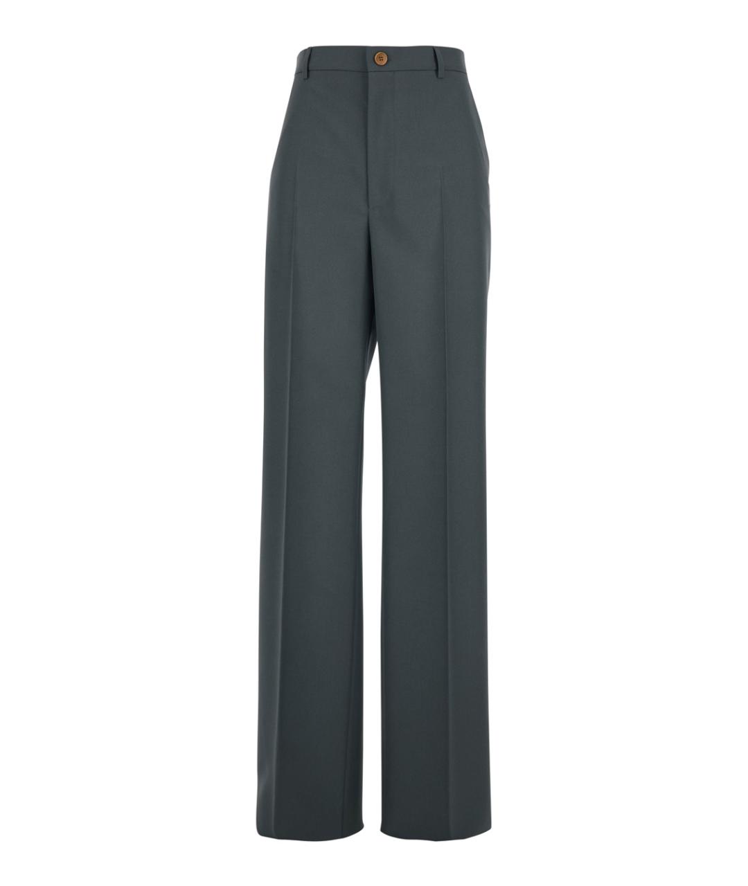 GUCCI Серые полиэстеровые прямые брюки, фото 1