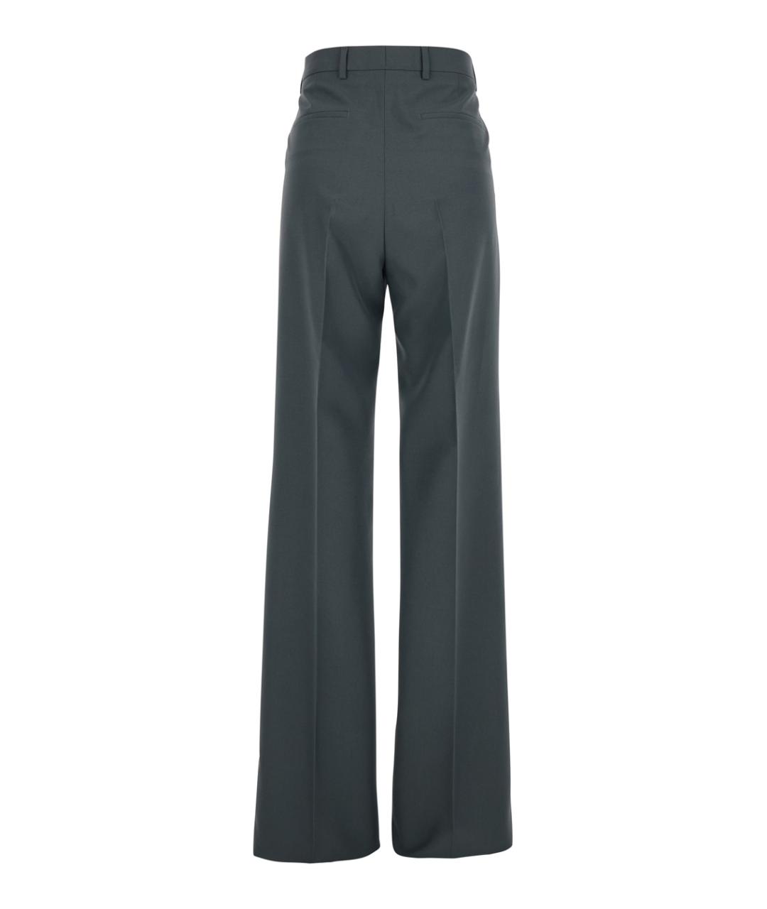 GUCCI Серые полиэстеровые прямые брюки, фото 2