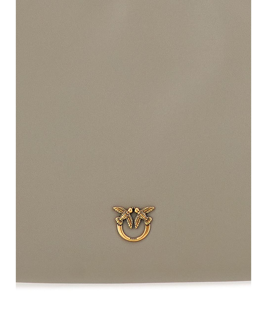 PINKO Коричневая кожаная сумка через плечо, фото 3