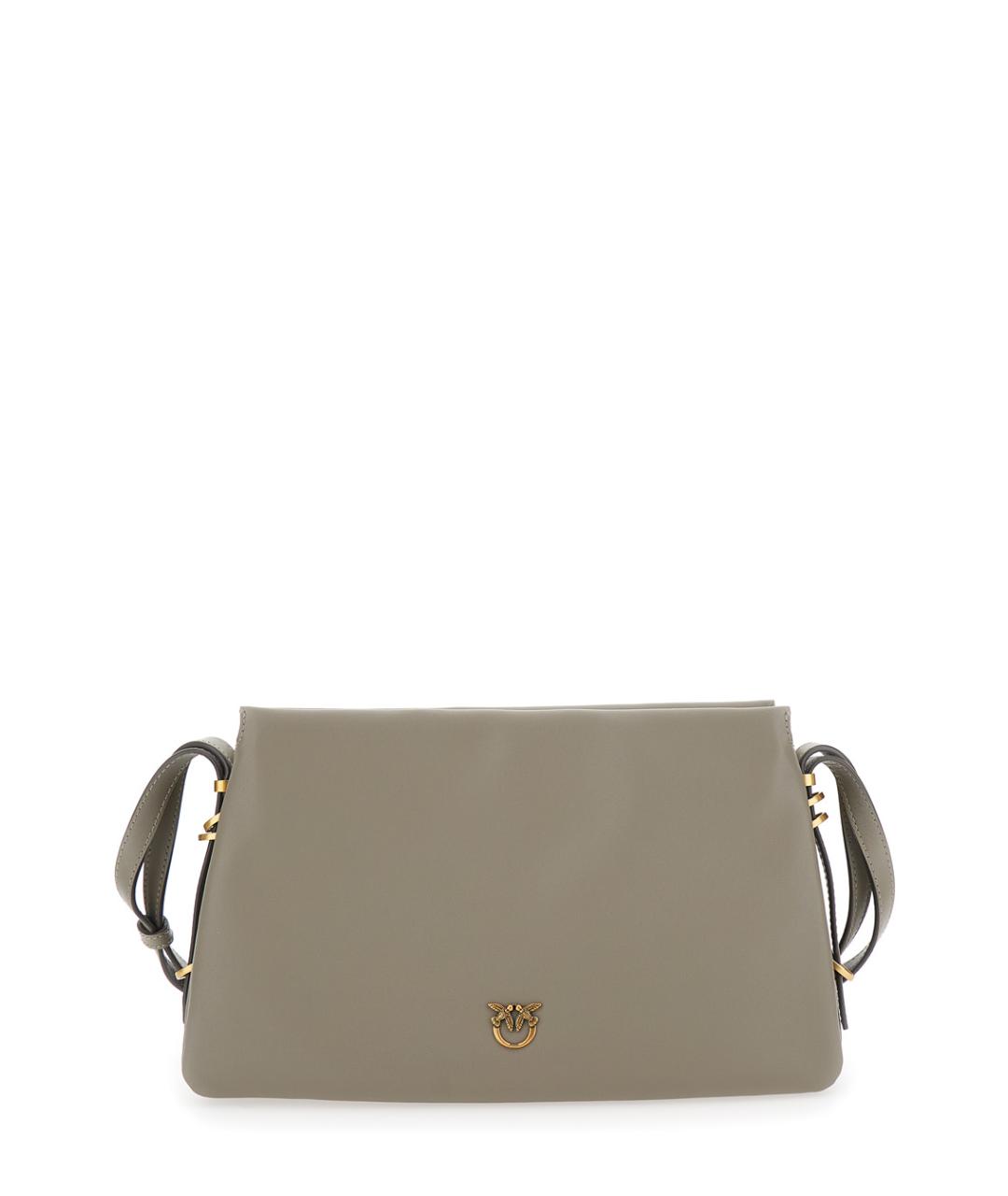 PINKO Коричневая кожаная сумка через плечо, фото 1