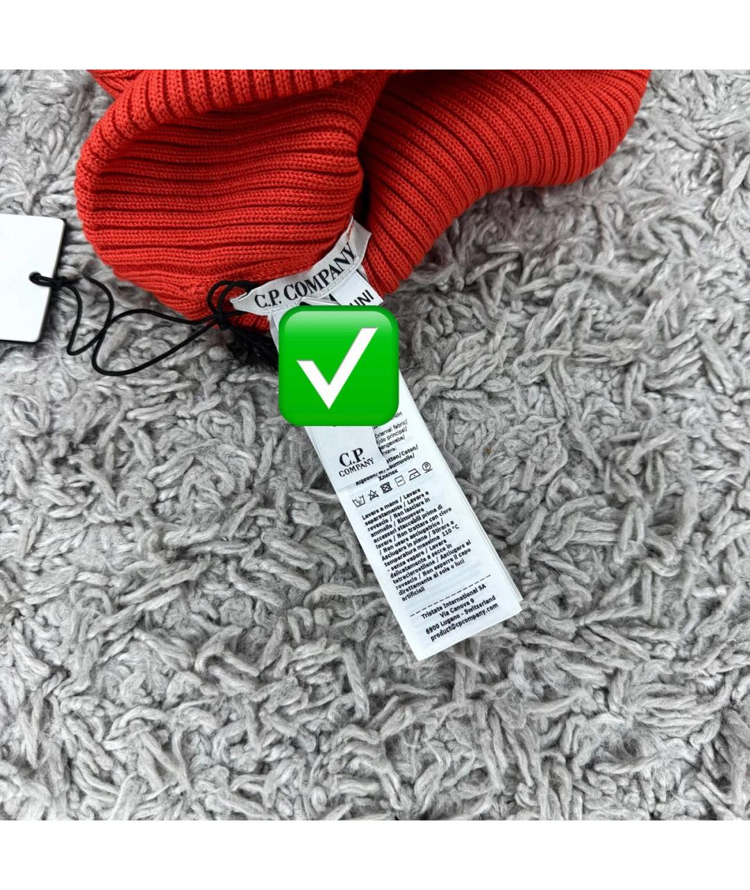 CP COMPANY Красная хлопковая шапка, фото 4