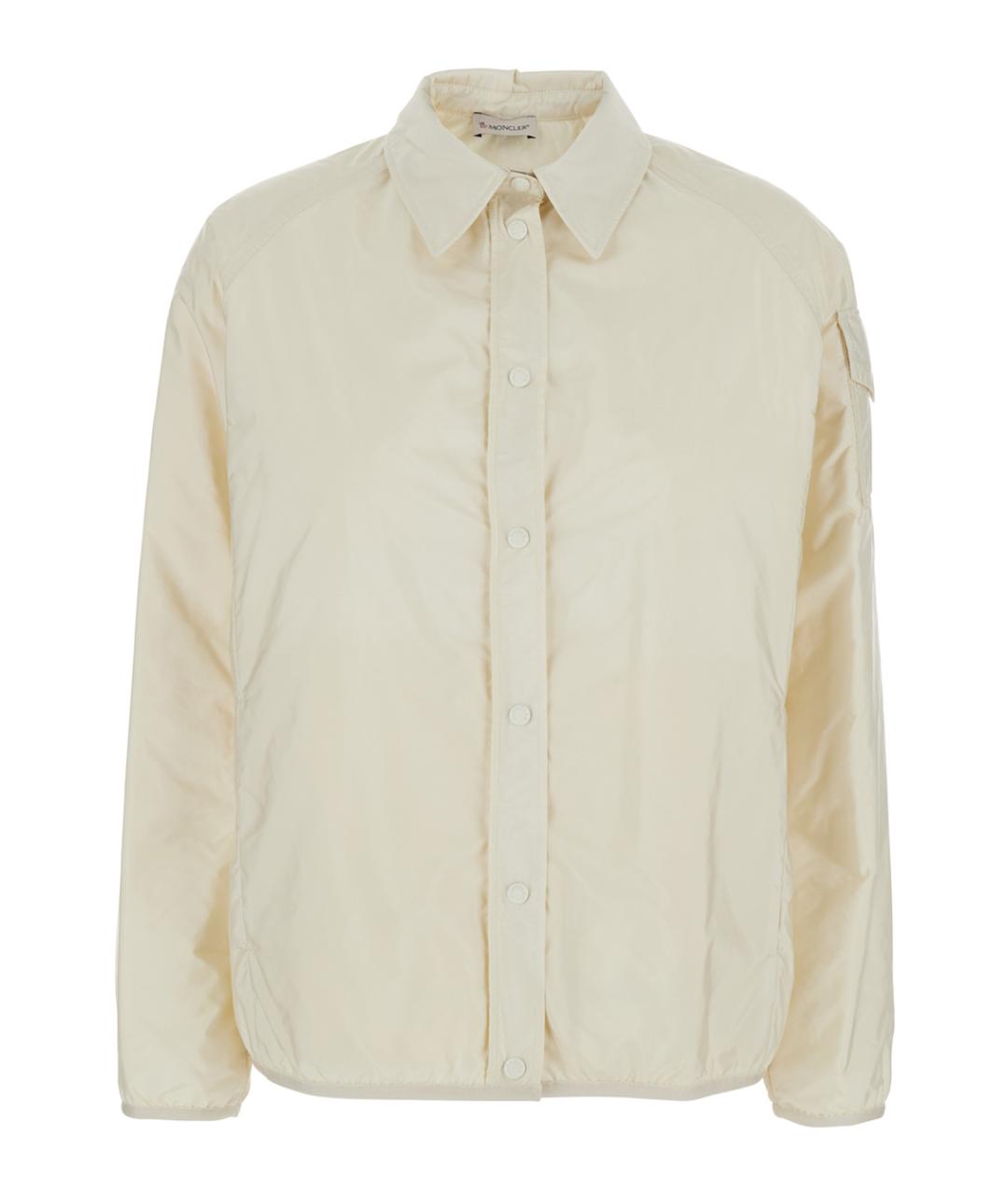 MONCLER Белый полиамидовый пуховик, фото 4