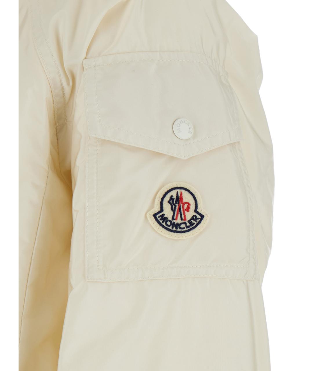 MONCLER Белый полиамидовый пуховик, фото 3