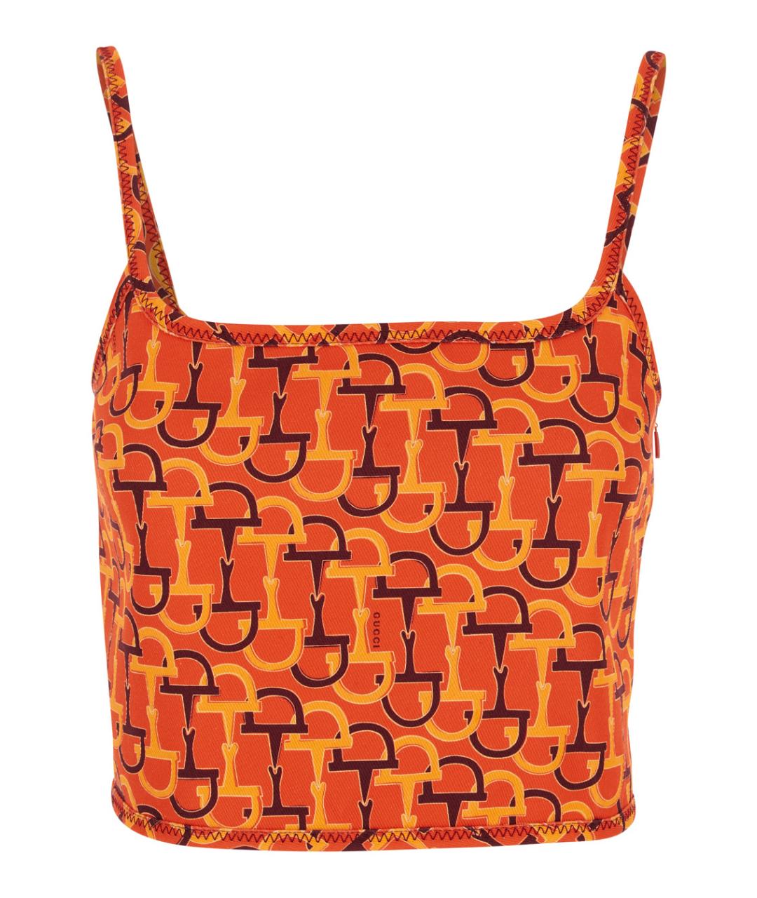 GUCCI Оранжевая хлопковая майка, фото 1