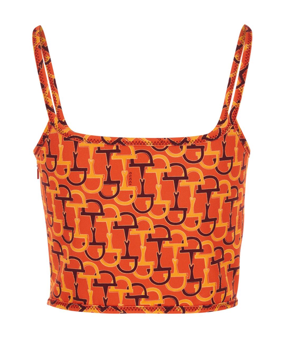 GUCCI Оранжевая хлопковая майка, фото 2