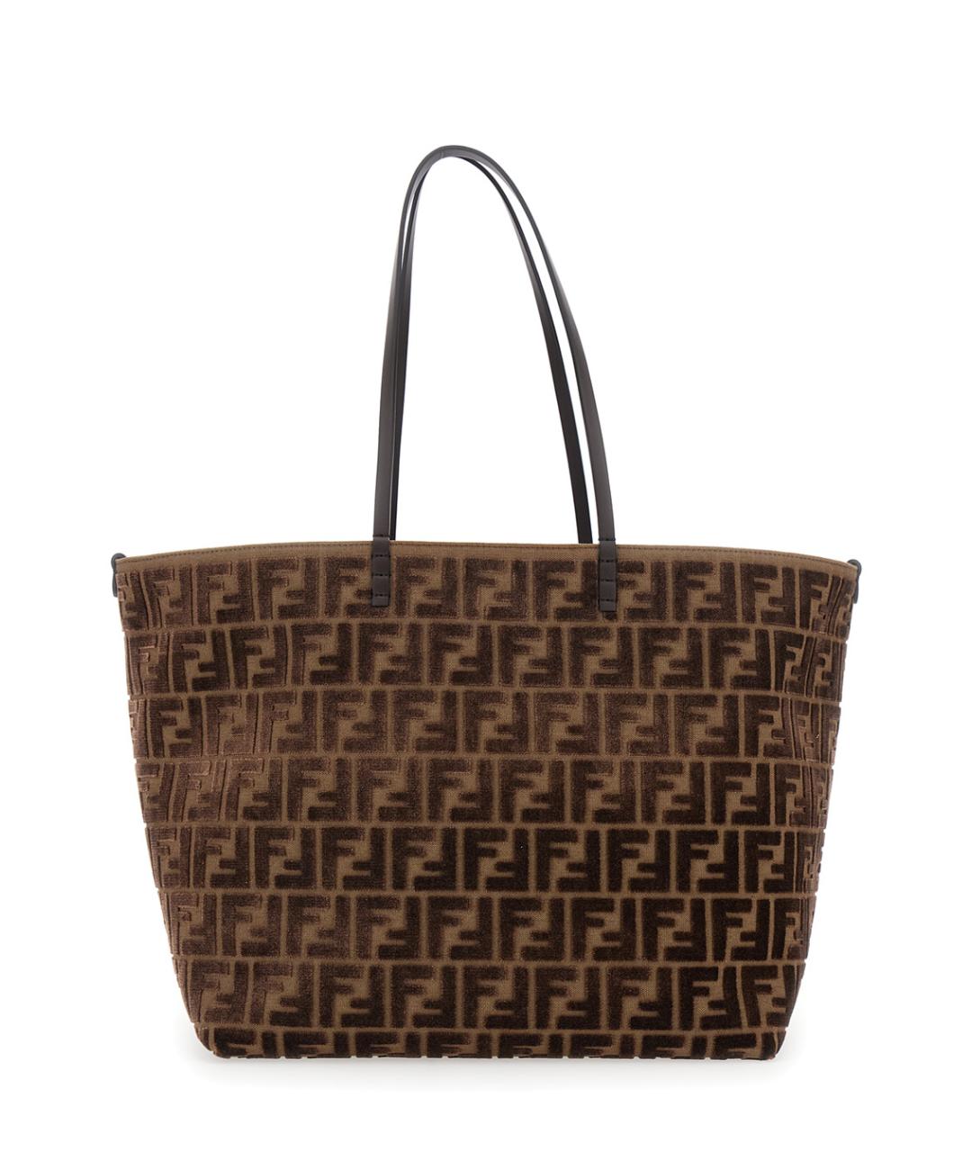 FENDI Коричневая синтетическая сумка тоут, фото 1