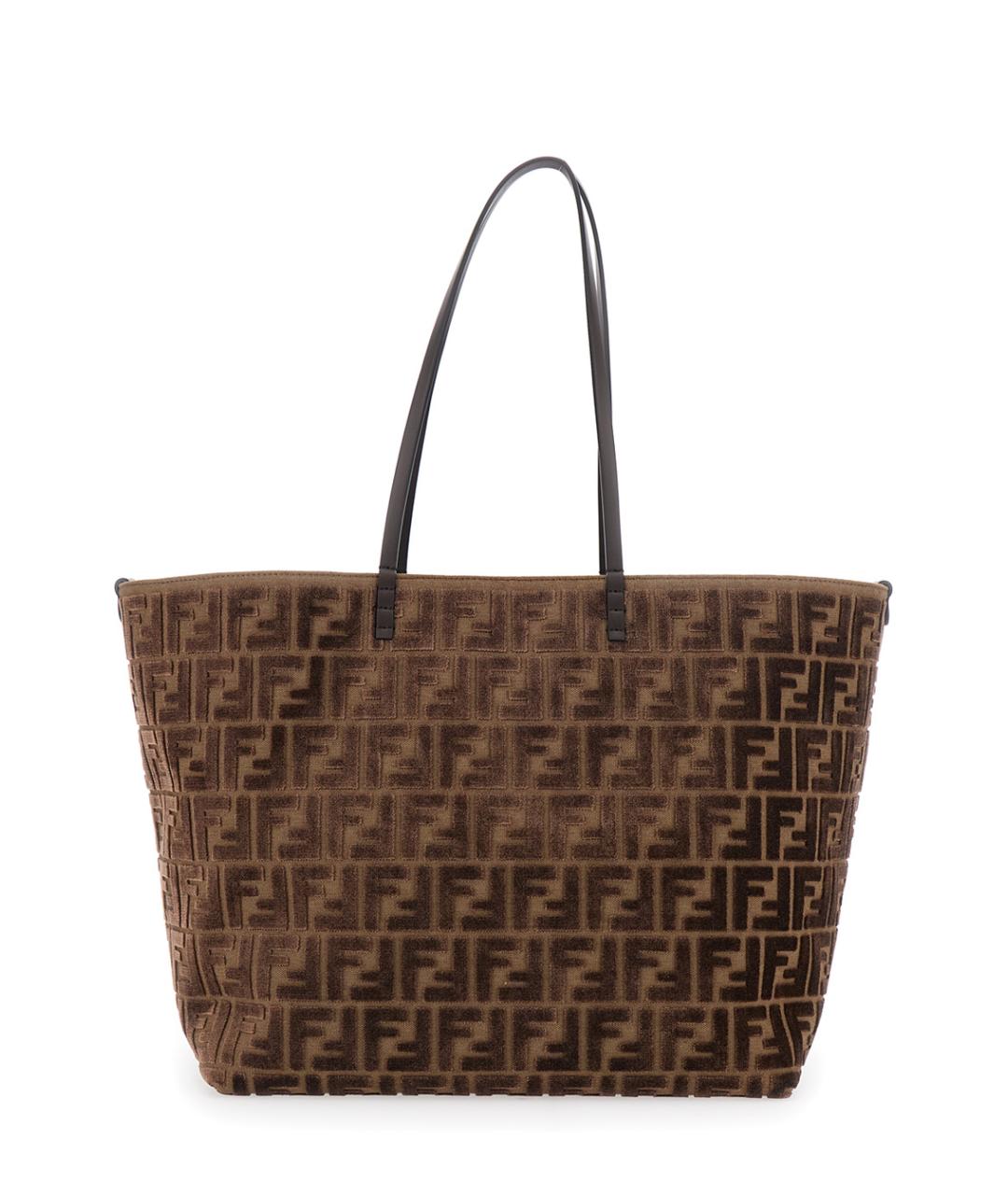 FENDI Коричневая синтетическая сумка тоут, фото 2