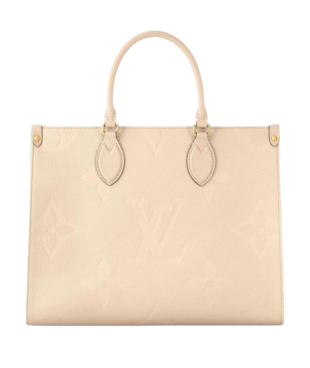 LOUIS VUITTON Бежевая кожаная сумка с короткими ручками, фото 1