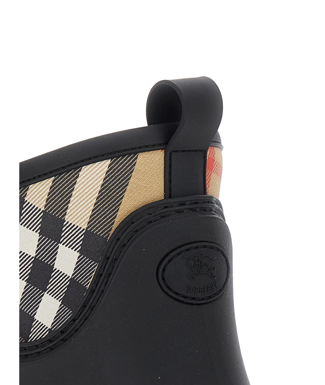 BURBERRY Черные резиновые ботинки, фото 3