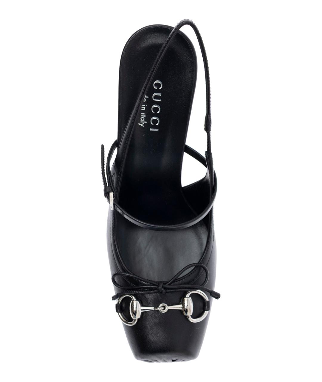 GUCCI Черные кожаные туфли, фото 4