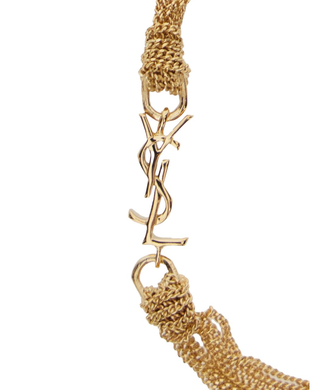 SAINT LAURENT Золотой металлический браслет, фото 3