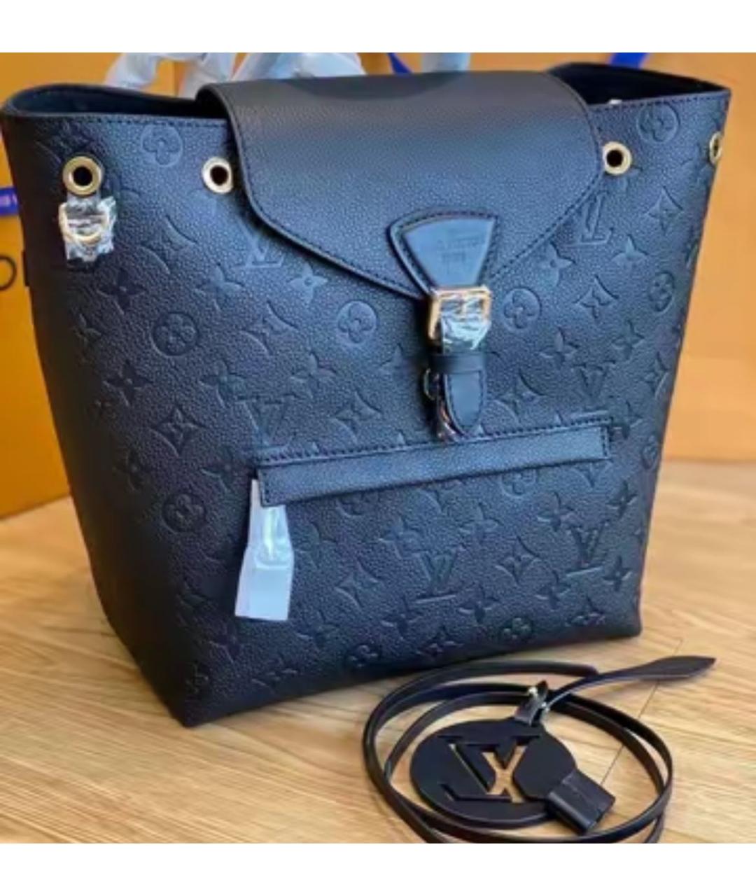 LOUIS VUITTON Черный кожаный рюкзак, фото 2