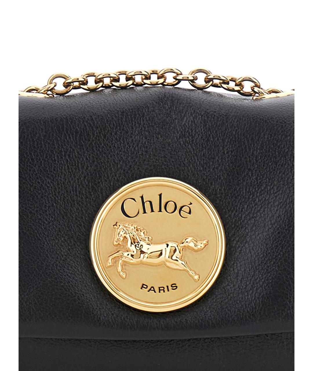 CHLOE Черная кожаная сумка через плечо, фото 3