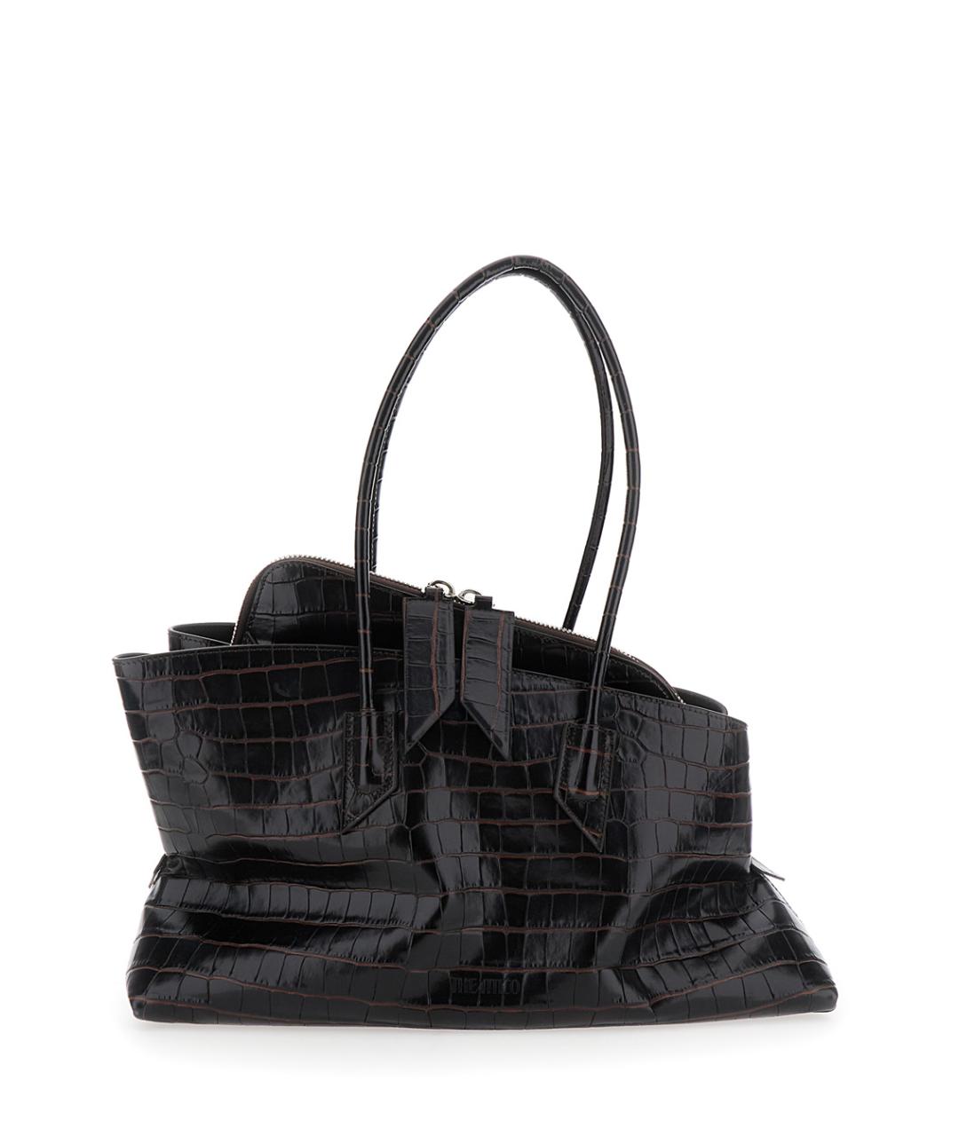 THE ATTICO Коричневая кожаная сумка через плечо, фото 1