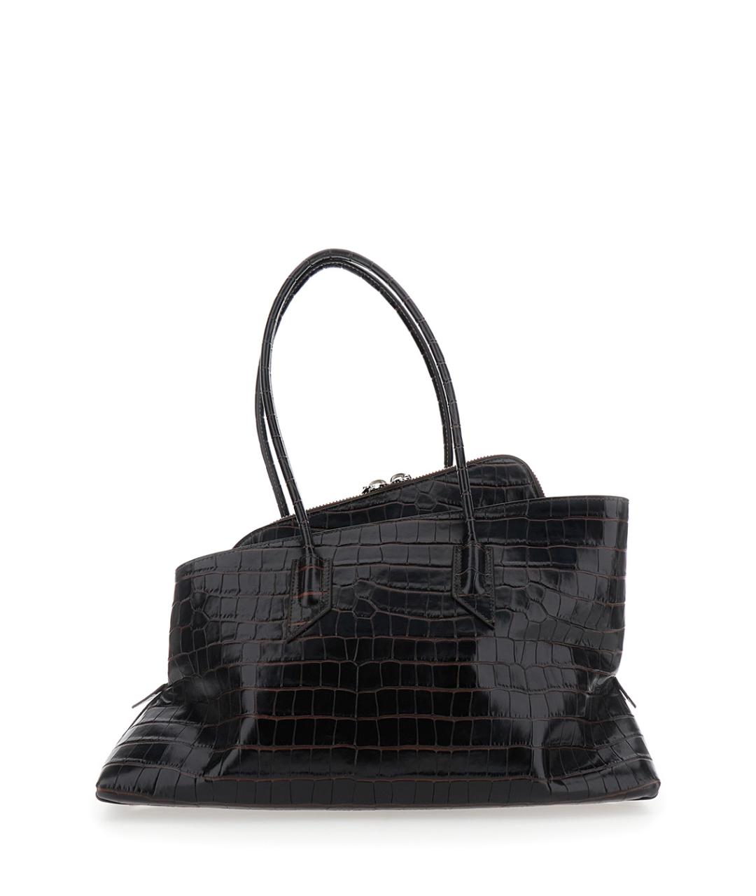 THE ATTICO Коричневая кожаная сумка через плечо, фото 2