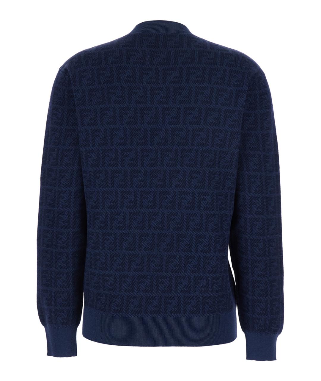 FENDI Синий шерстяной джемпер / свитер, фото 2