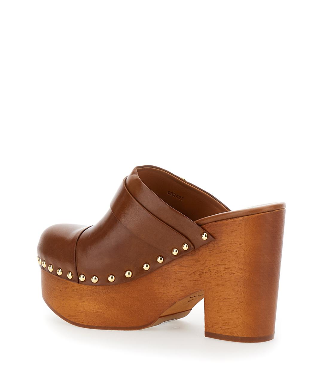 CHLOE Коричневые кожаные мюли, фото 3