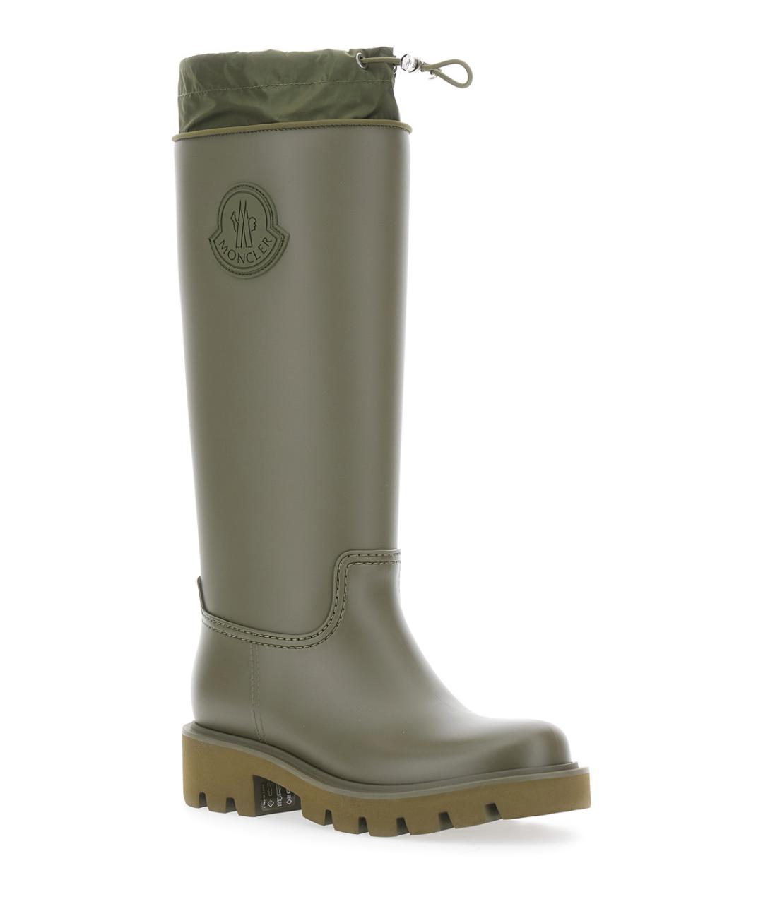 MONCLER Зеленые резиновые сапоги, фото 2