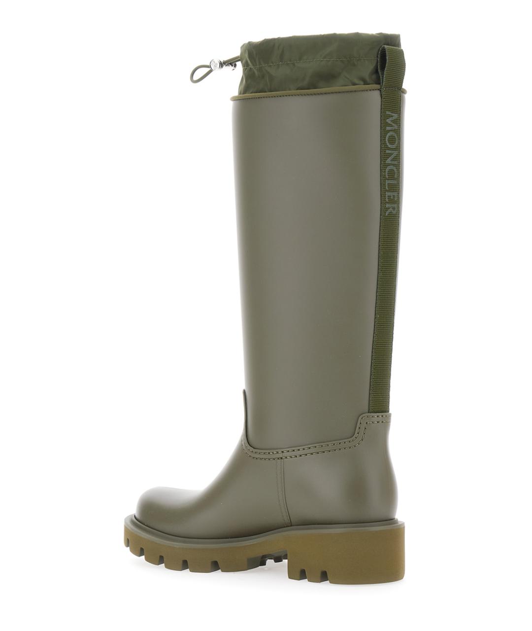MONCLER Зеленые резиновые сапоги, фото 3