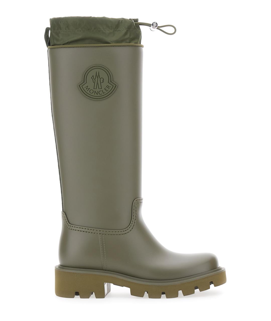 MONCLER Зеленые резиновые сапоги, фото 1