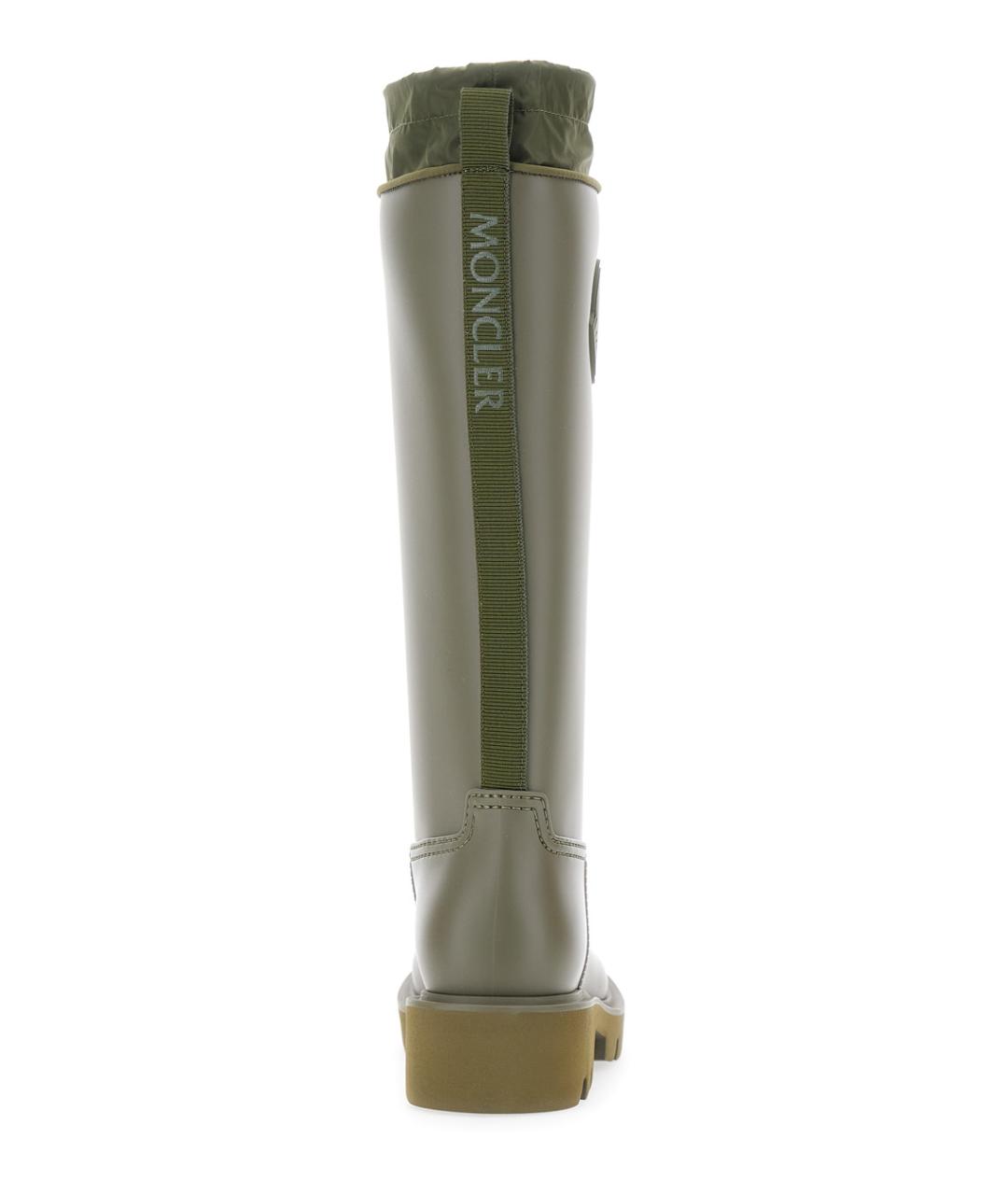 MONCLER Зеленые резиновые сапоги, фото 4