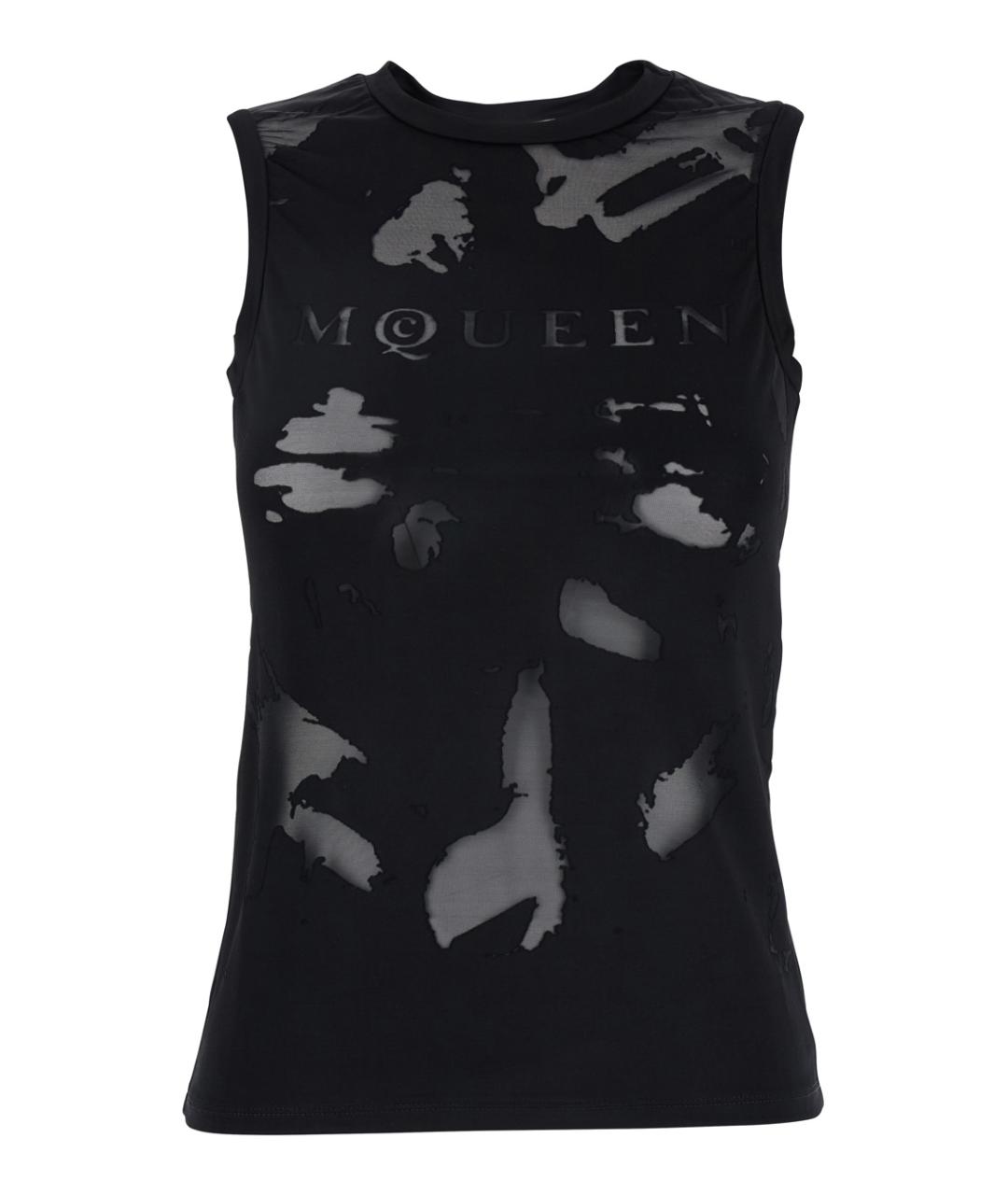 ALEXANDER MCQUEEN Черная вискозная майка, фото 1