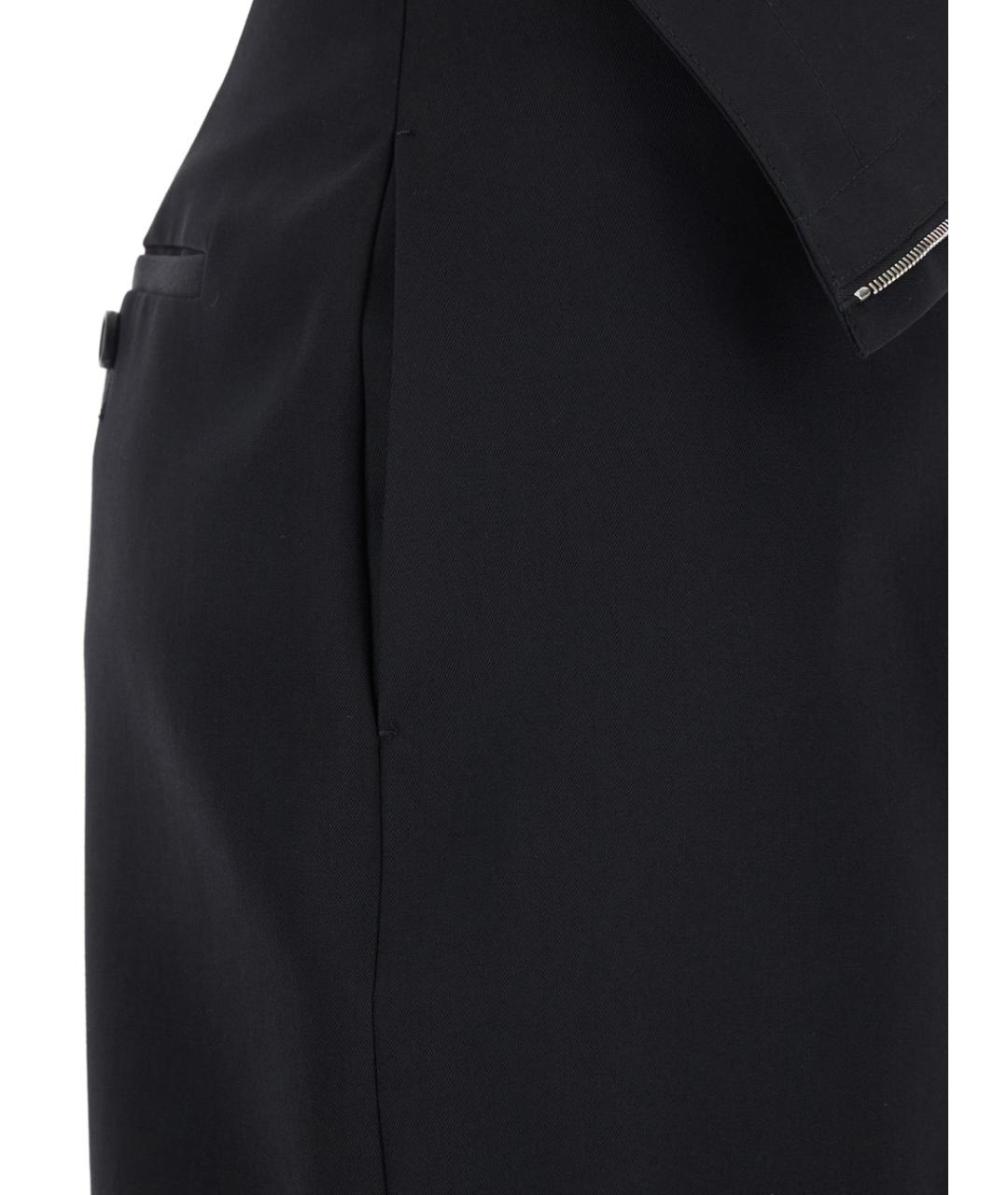 ALEXANDER MCQUEEN Черная шерстяная юбка миди, фото 3