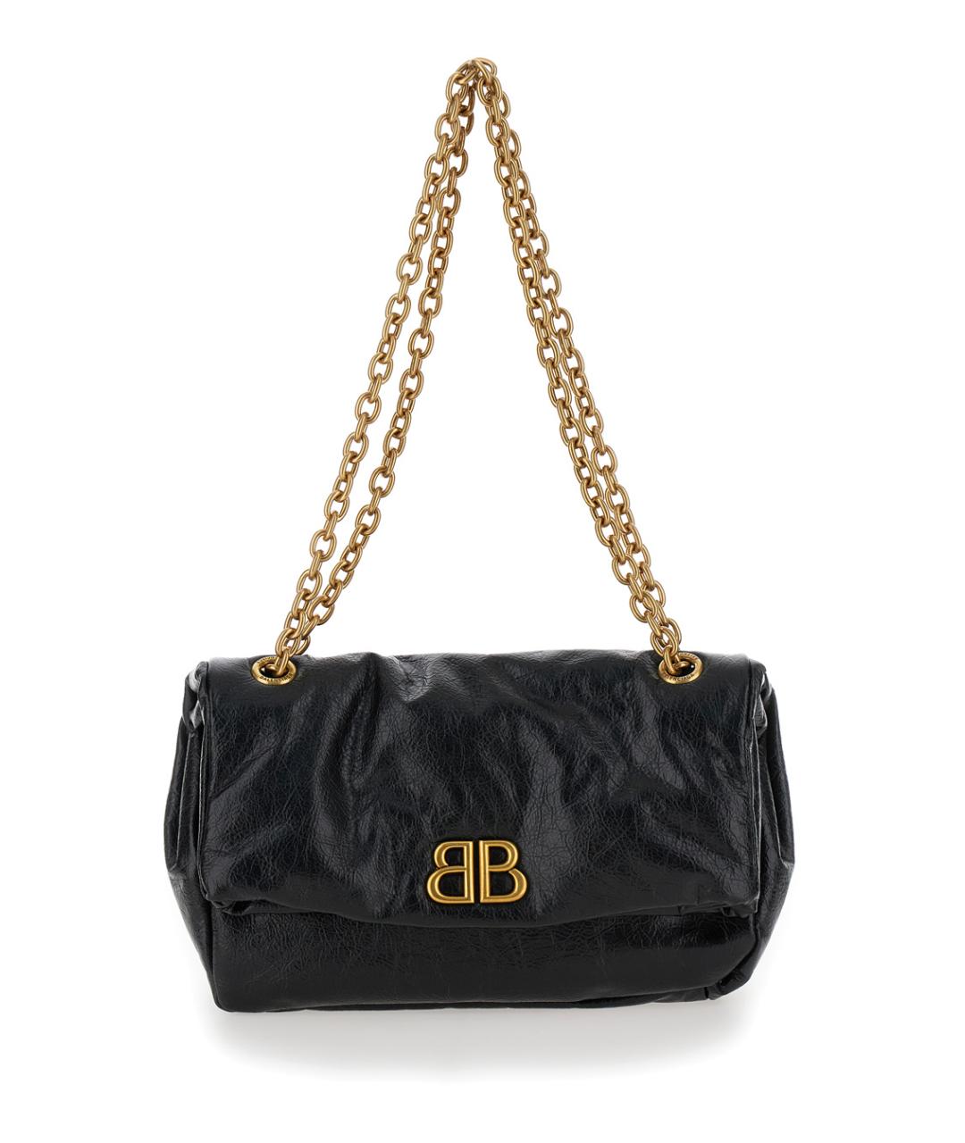 BALENCIAGA Черная кожаная сумка через плечо, фото 1