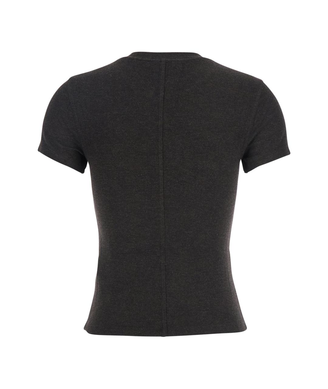 FRAME Коричневая хлопковая футболка, фото 2