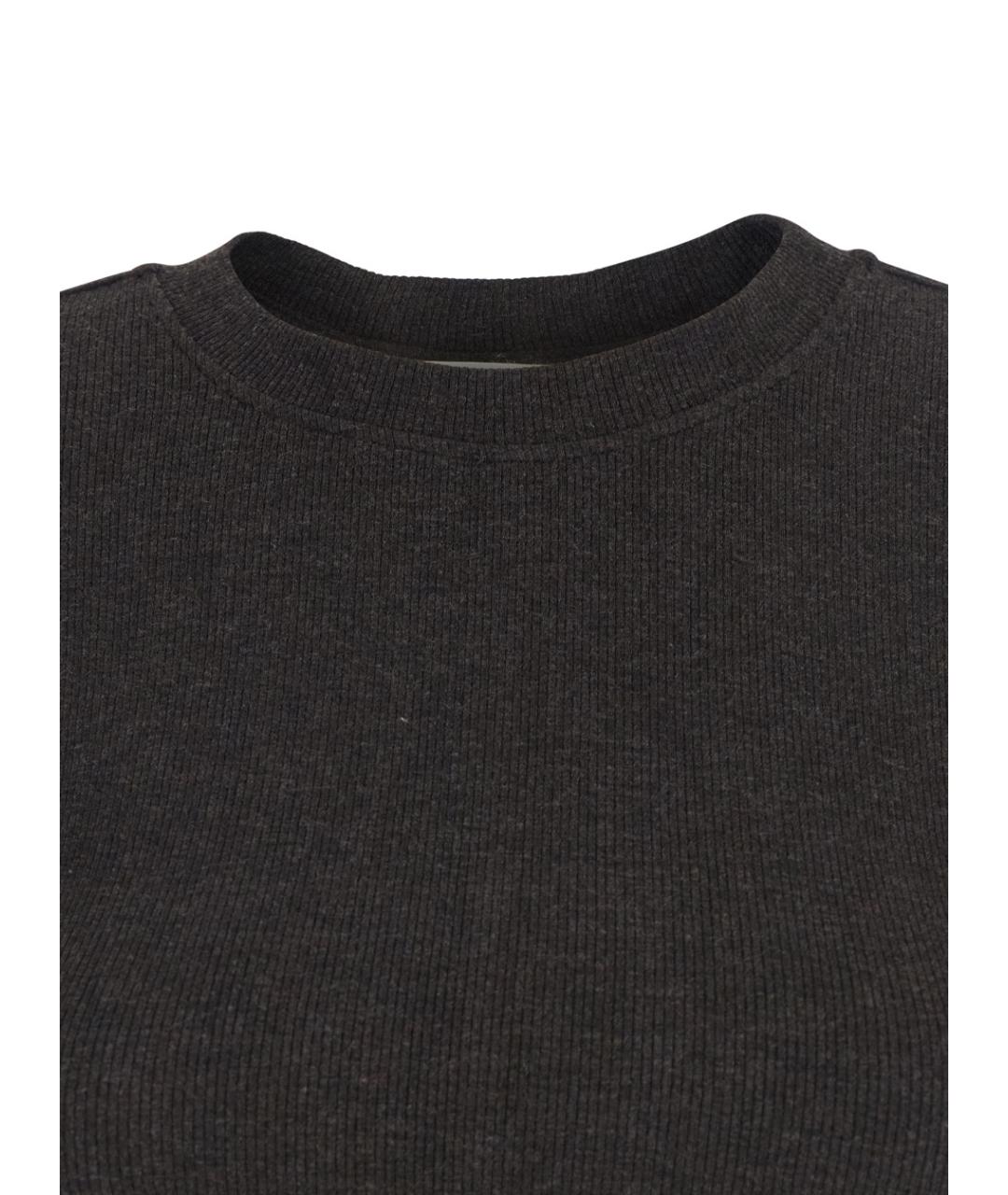 FRAME Коричневая хлопковая футболка, фото 3