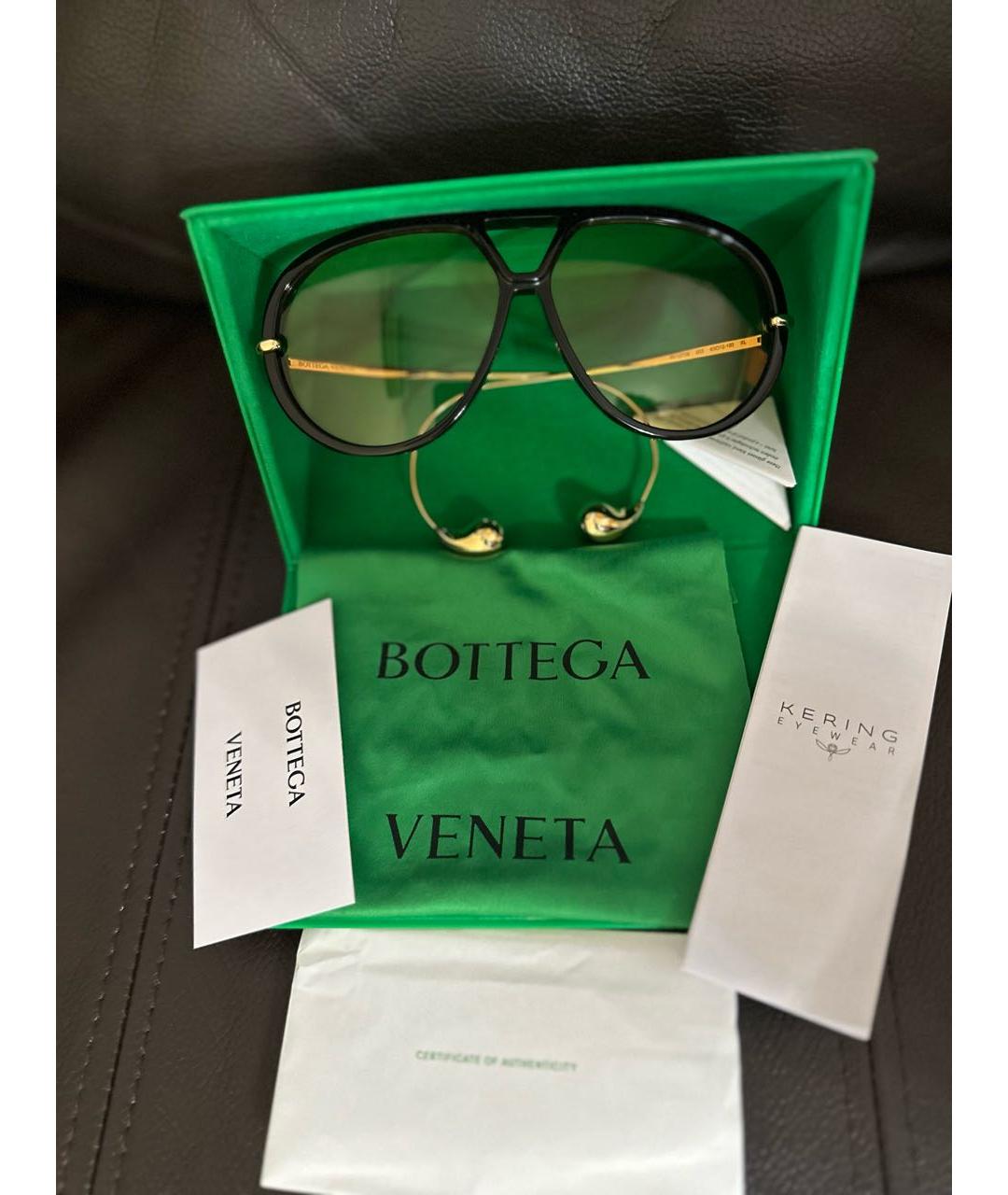 BOTTEGA VENETA Коричневые пластиковые солнцезащитные очки, фото 4