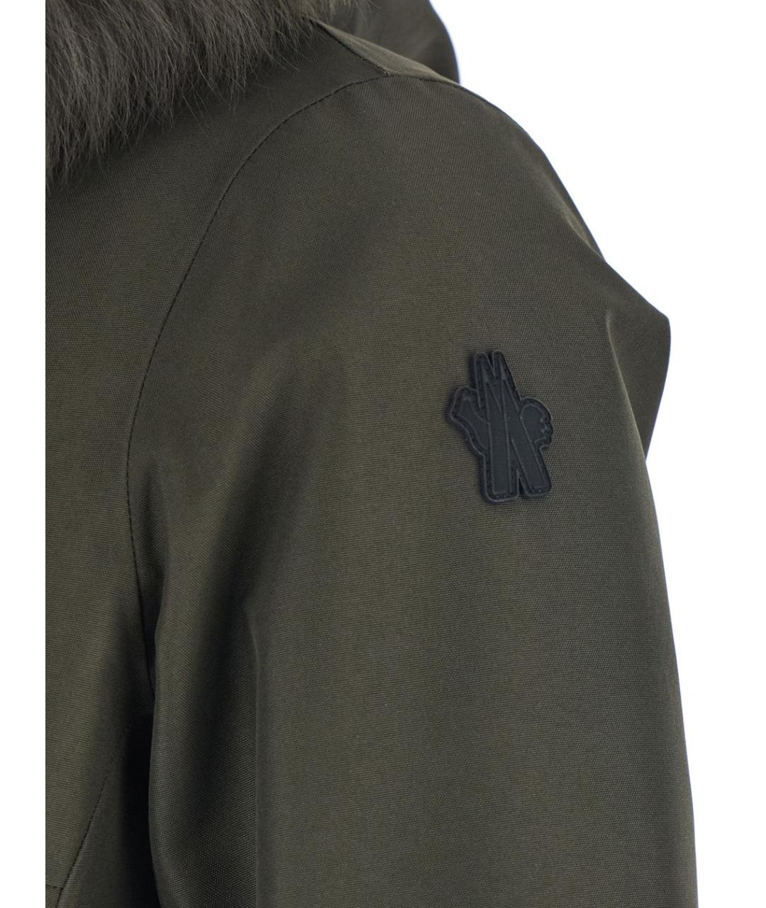 MONCLER GRENOBLE Зеленая полиэстеровая куртка, фото 3