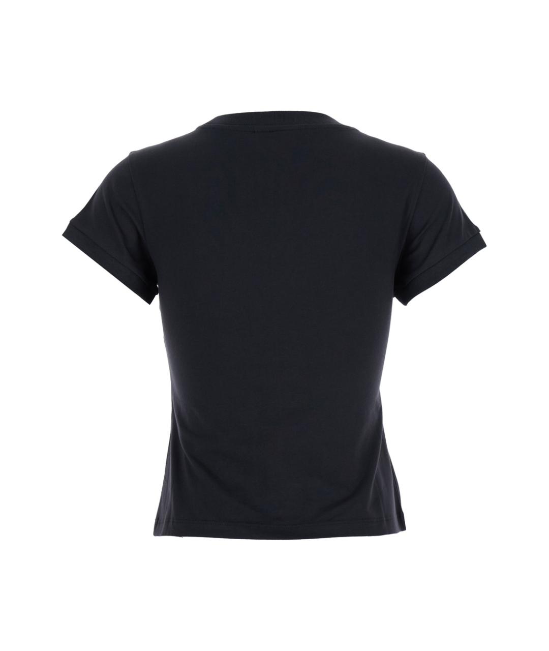 GANNI Черная хлопковая футболка, фото 2