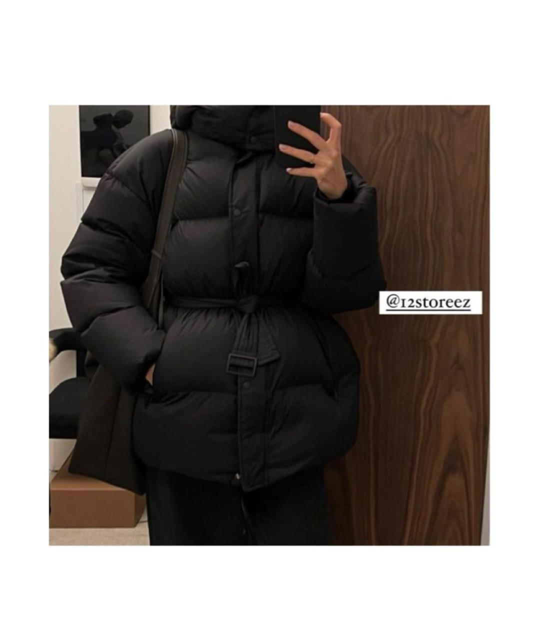 12 STOREEZ Черный полиэстеровый пуховик, фото 3