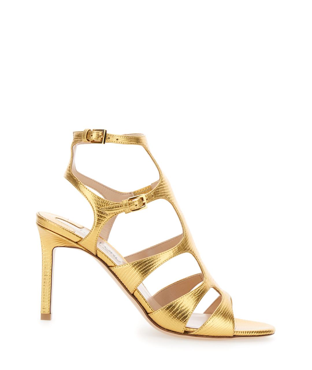 TOM FORD Золотые кожаные босоножки, фото 1