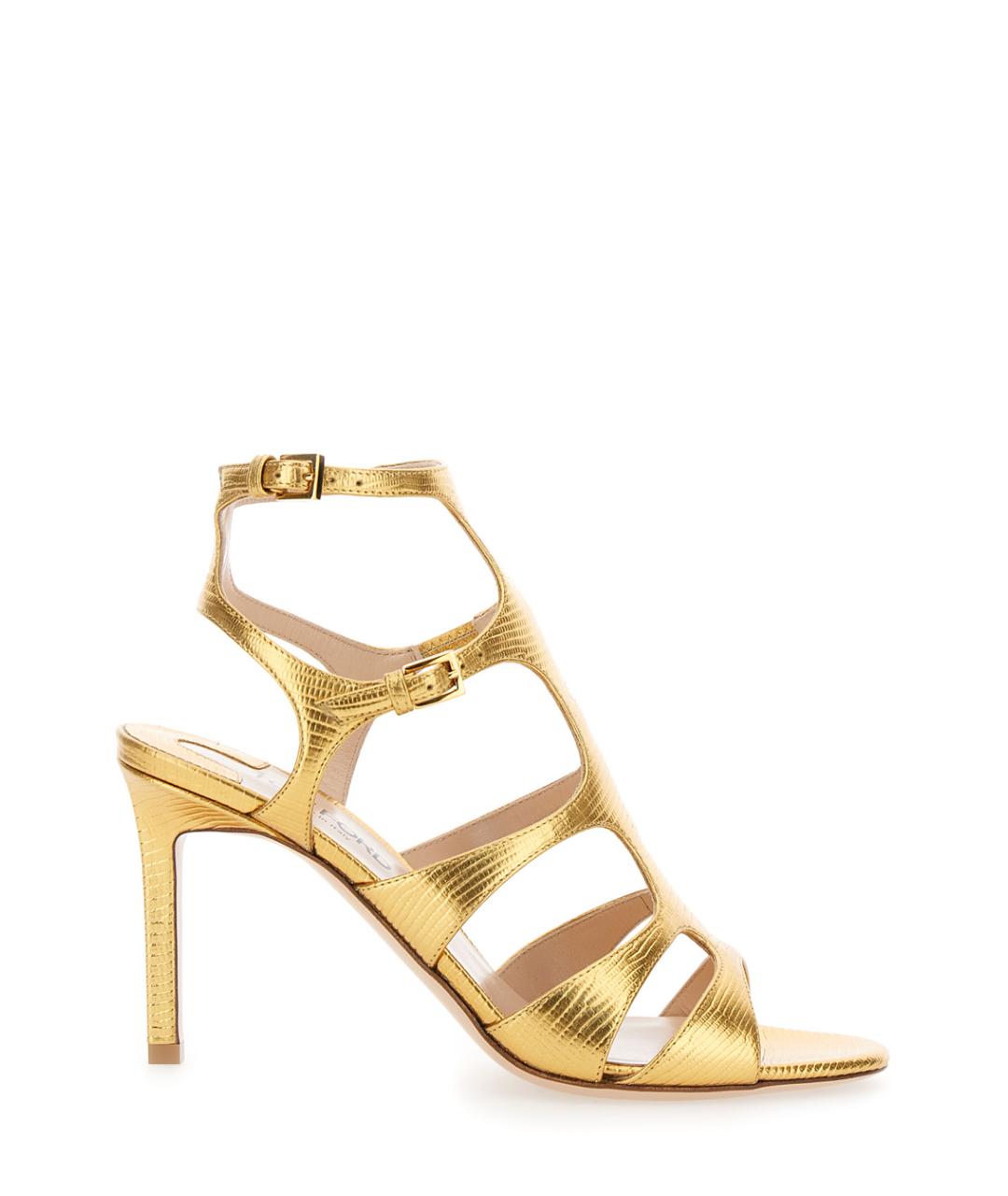 TOM FORD Золотые кожаные босоножки, фото 3