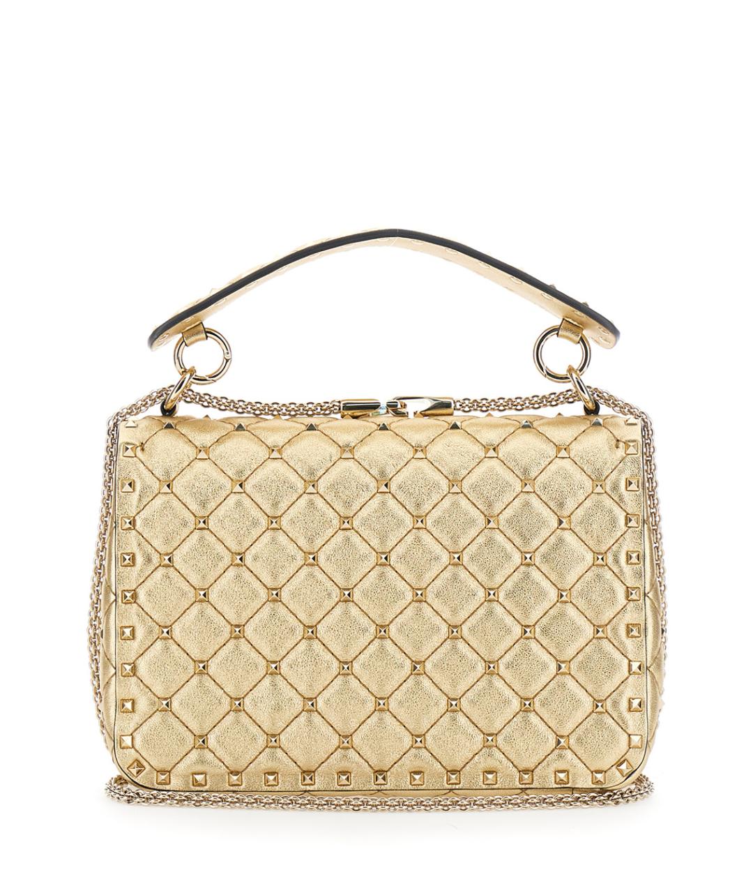 VALENTINO Золотая кожаная сумка через плечо, фото 2