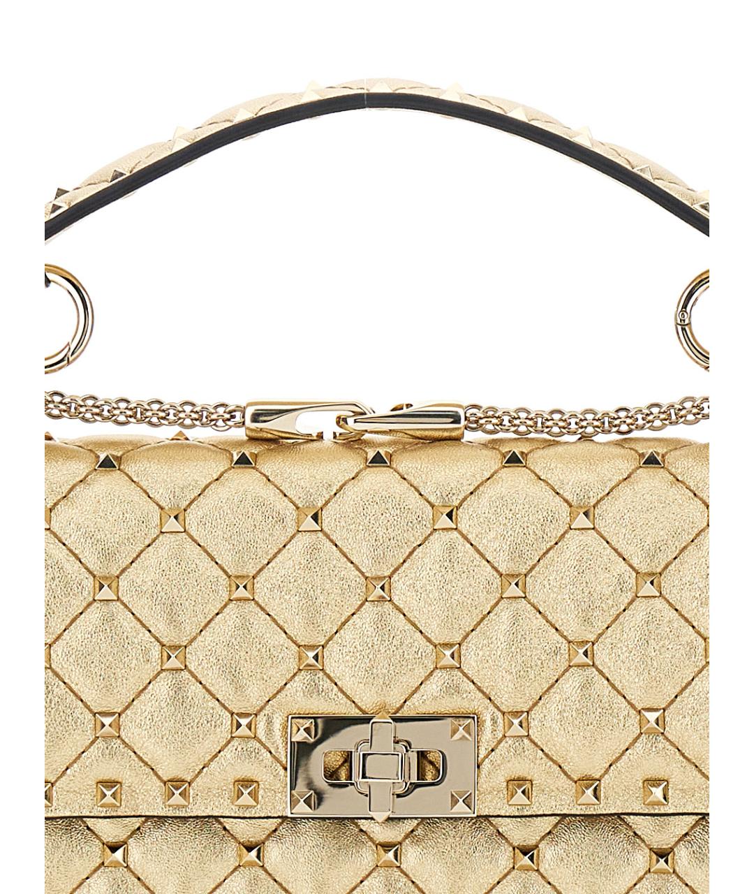 VALENTINO Золотая кожаная сумка через плечо, фото 3