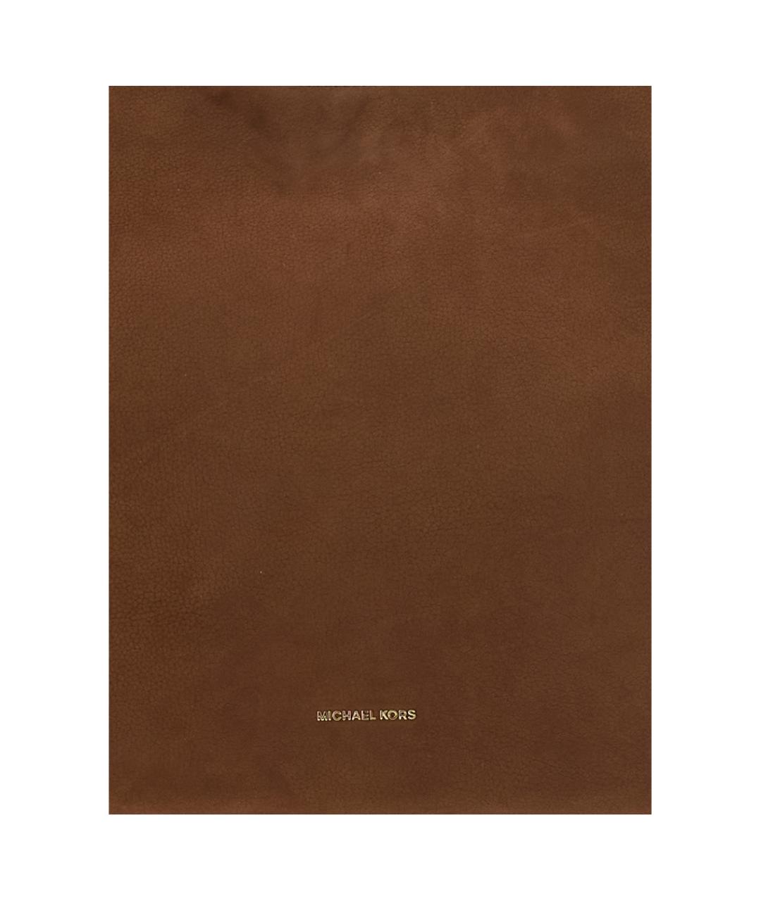 MICHAEL MICHAEL KORS Коричневая замшевая сумка через плечо, фото 3