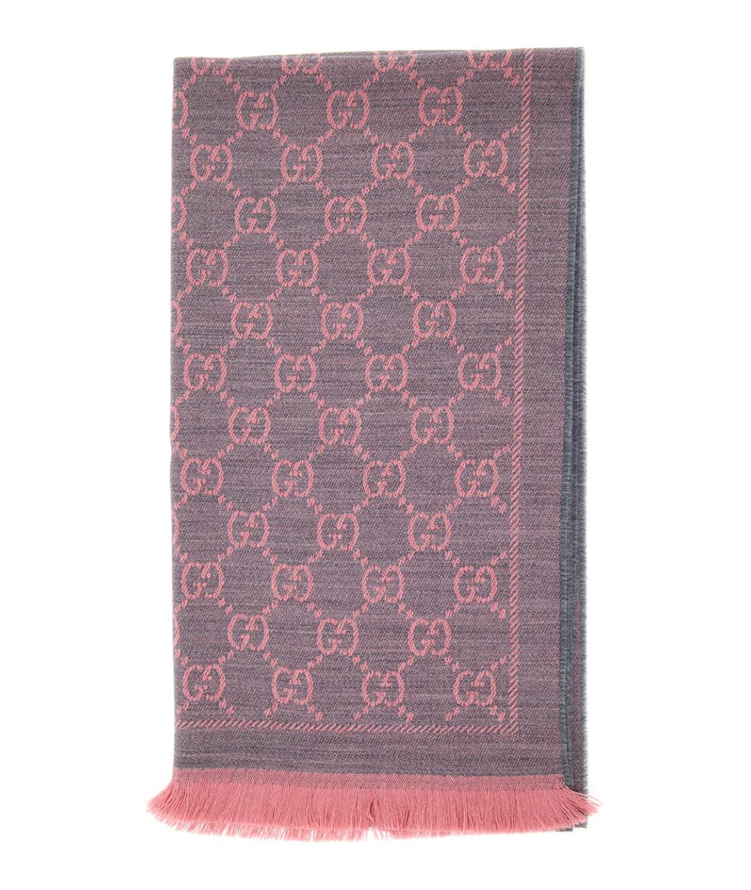 GUCCI Розовый шерстяной шарф, фото 1