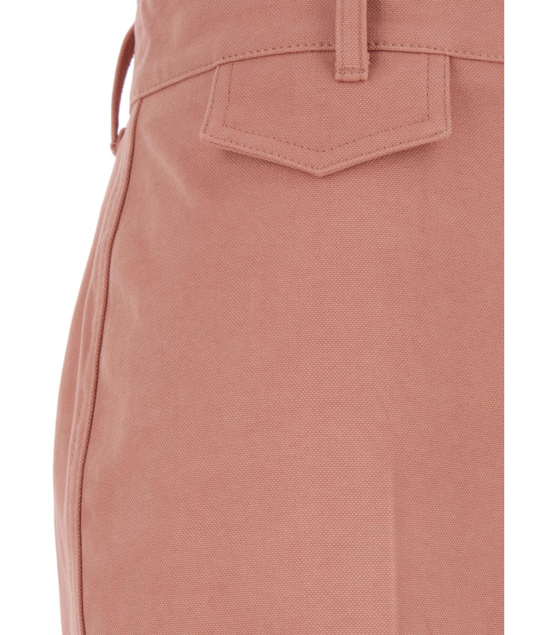 CHLOE Розовые хлопковые прямые брюки, фото 3