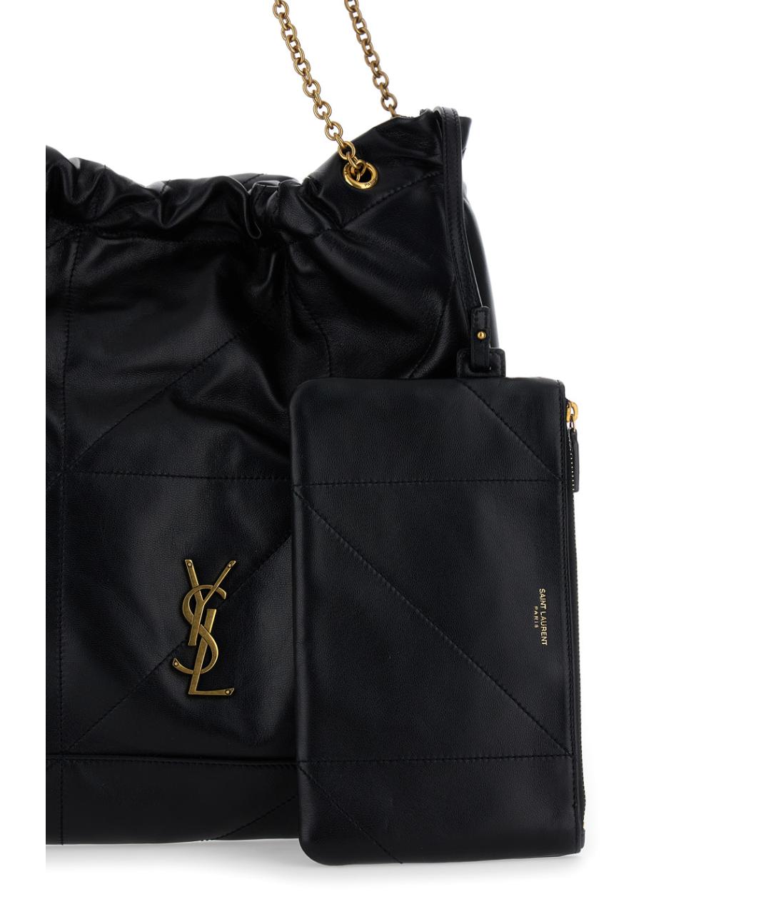 SAINT LAURENT Черная кожаная сумка через плечо, фото 3