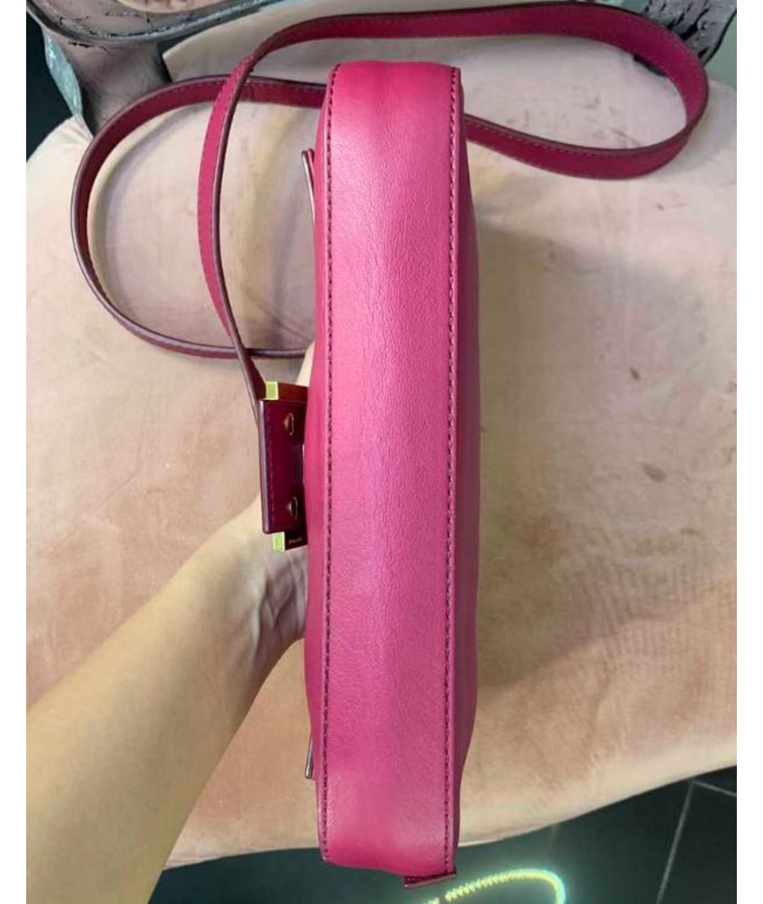 FENDI Розовая кожаная сумка тоут, фото 3