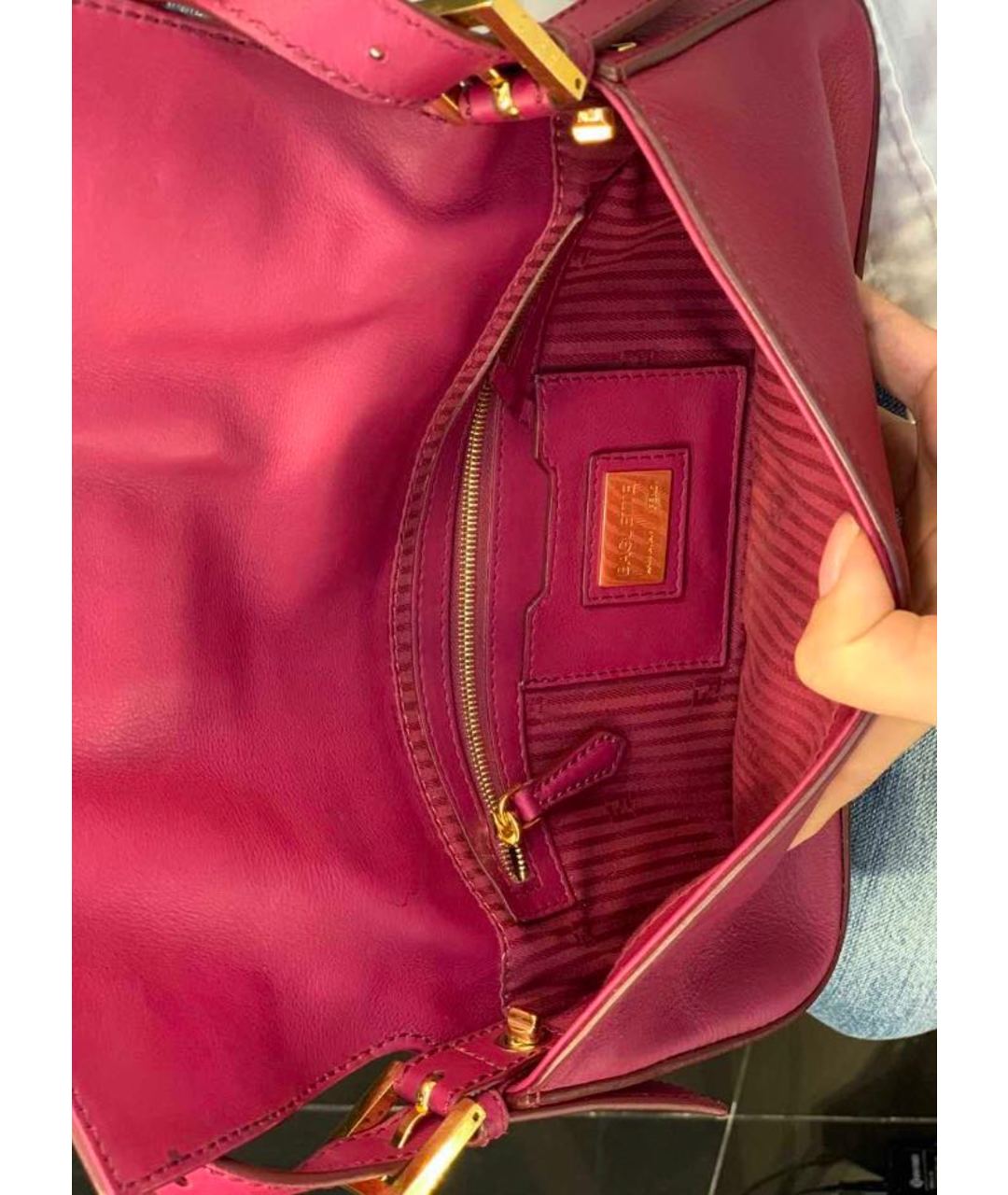 FENDI Розовая кожаная сумка тоут, фото 6