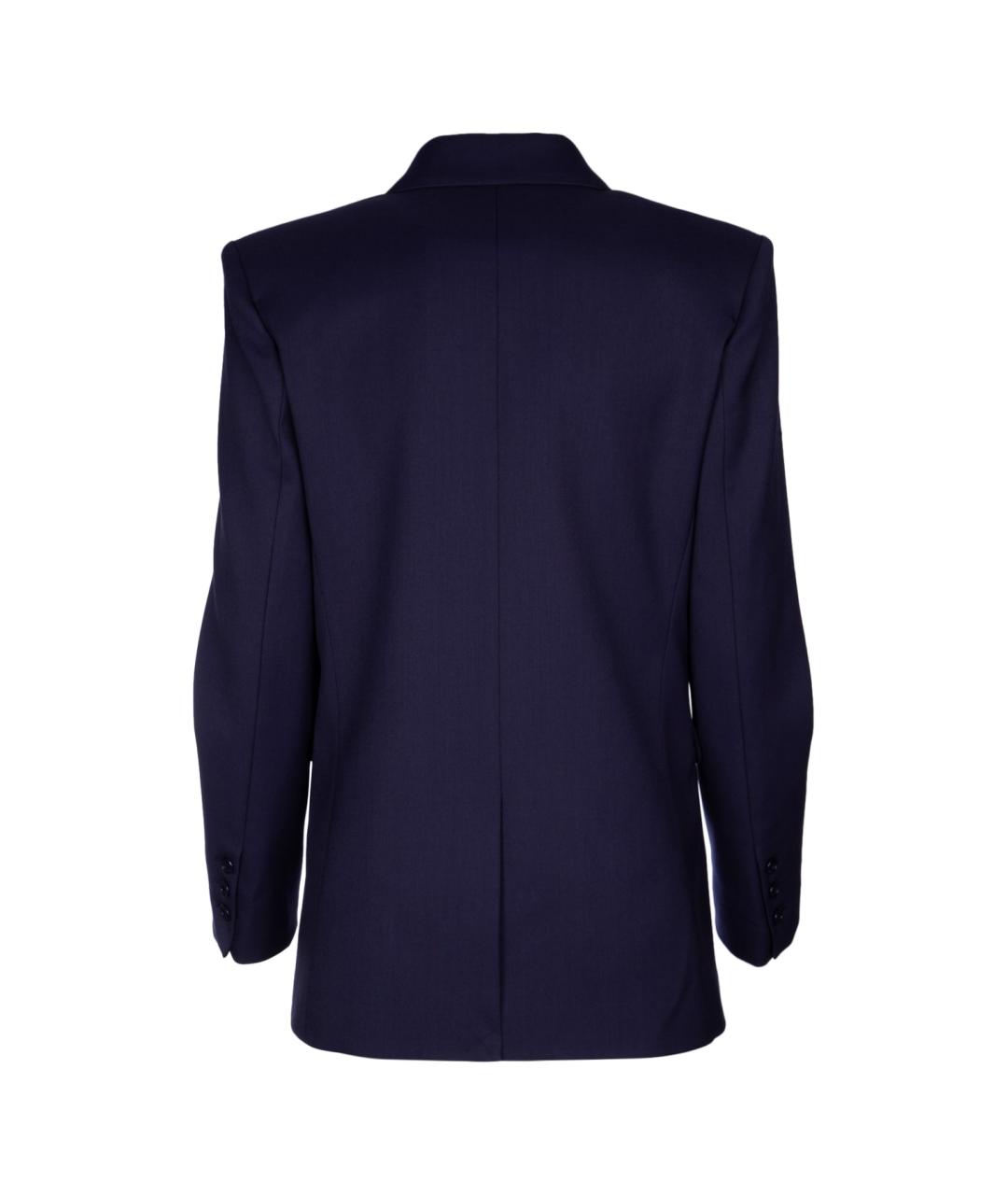 ELISABETTA FRANCHI Синий шерстяной жакет/пиджак, фото 2