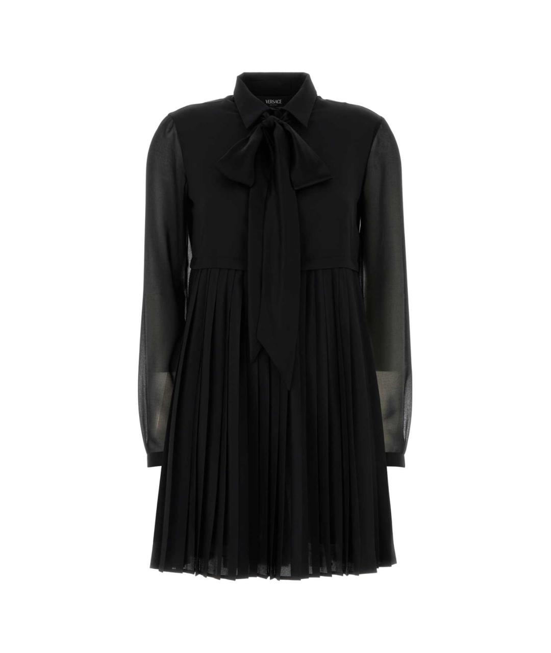 VERSACE Черное полиэстеровое повседневное платье, фото 1