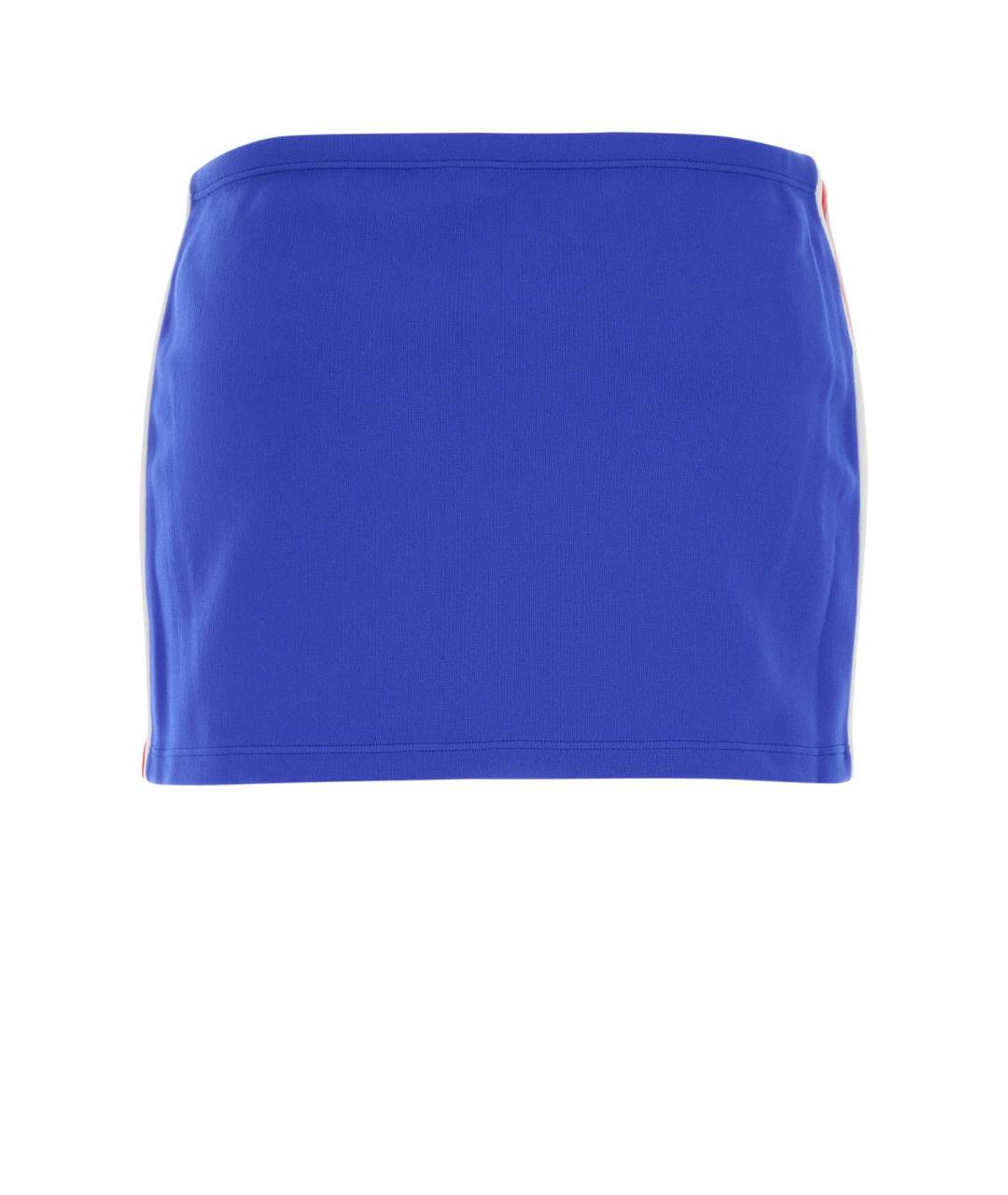 MIU MIU Синяя полиамидовая юбка мини, фото 2